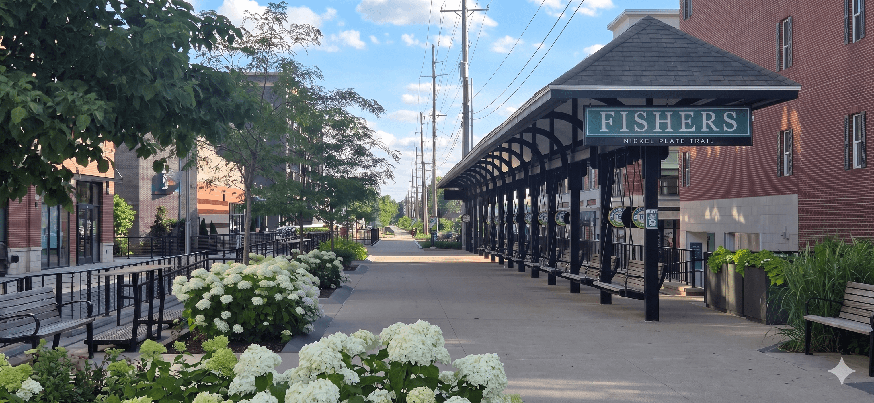 Nickel Plate Trail old train station in Fishers, Indiana