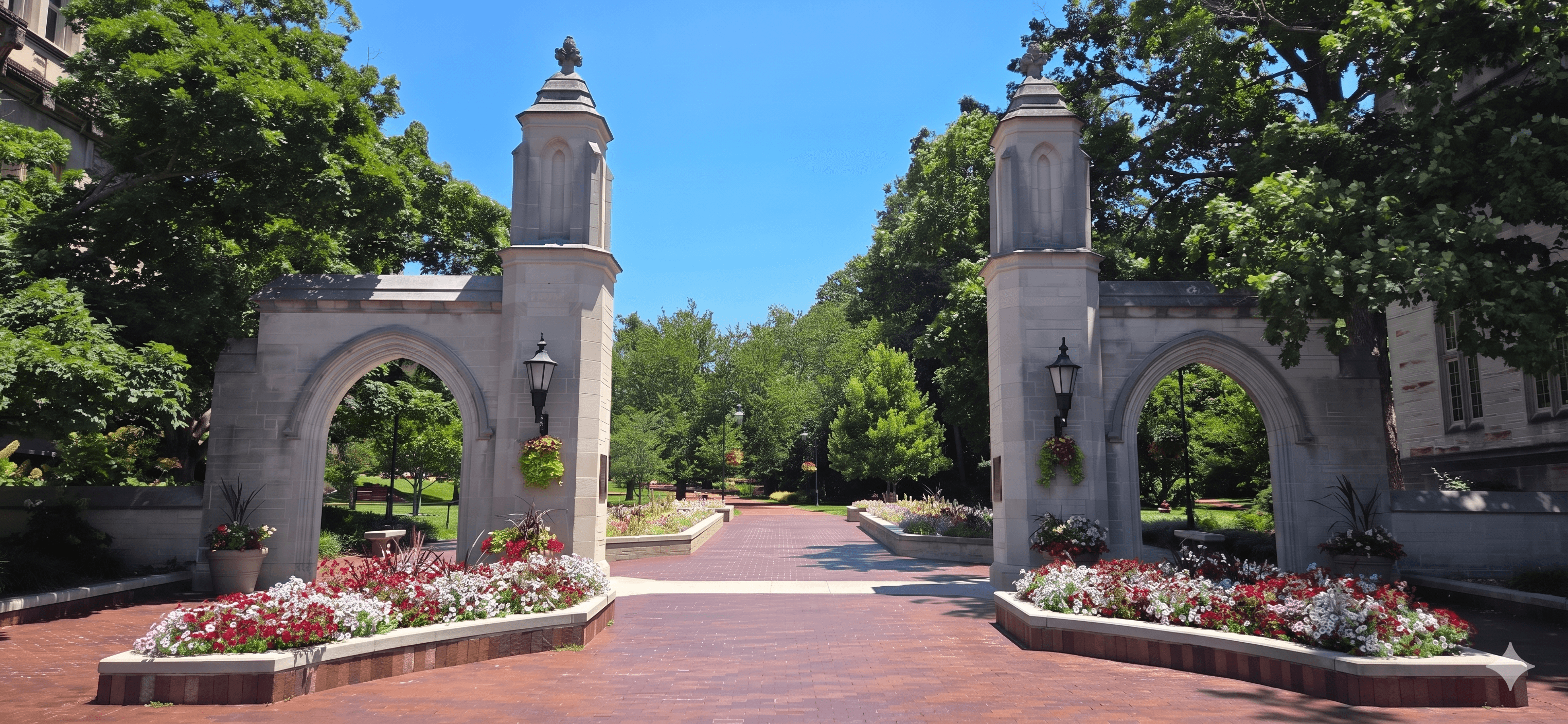 Indiana University entrance in Bloomington, Indiana