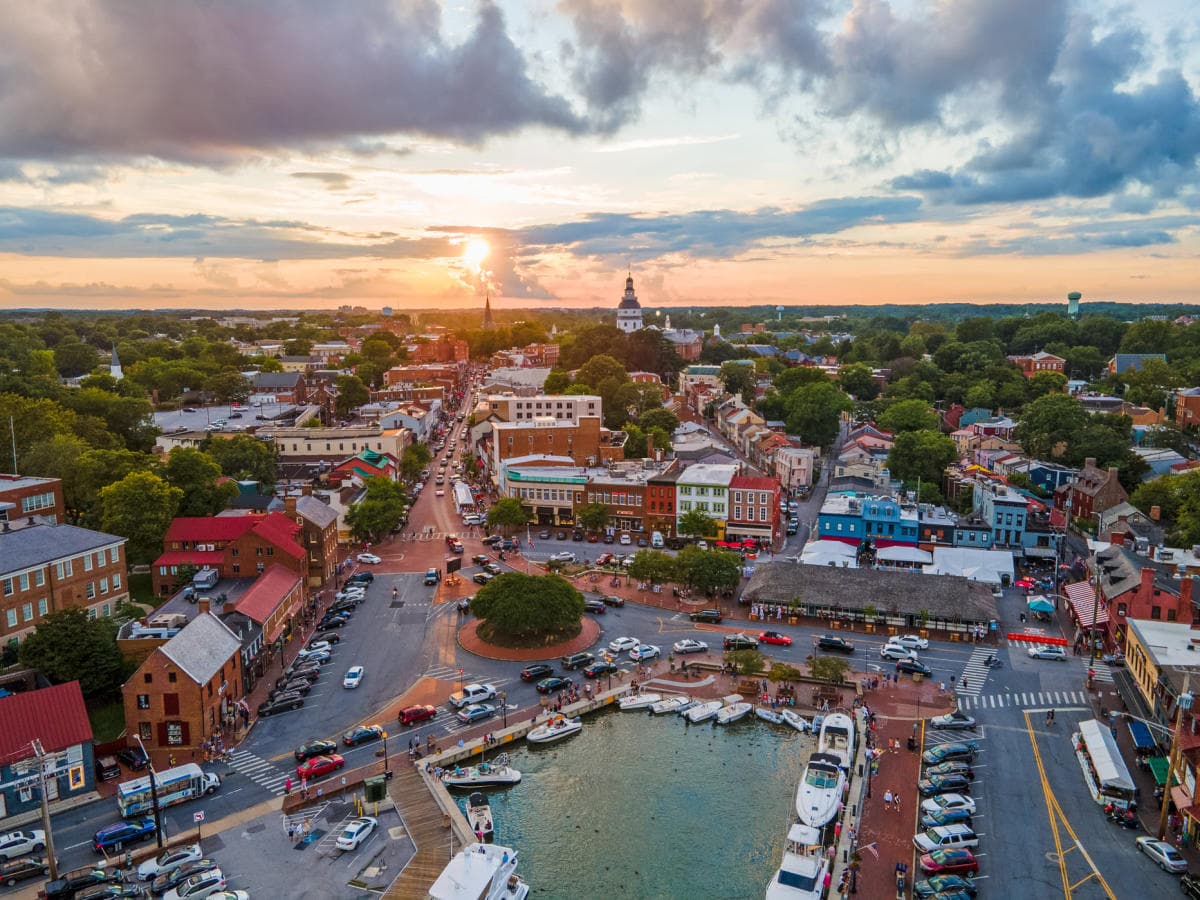 Downtown Annapolis, Maryland waterfront view